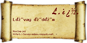 Lévay Ádám névjegykártya